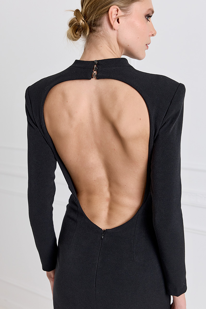 Open-back Long-sleeve Dress