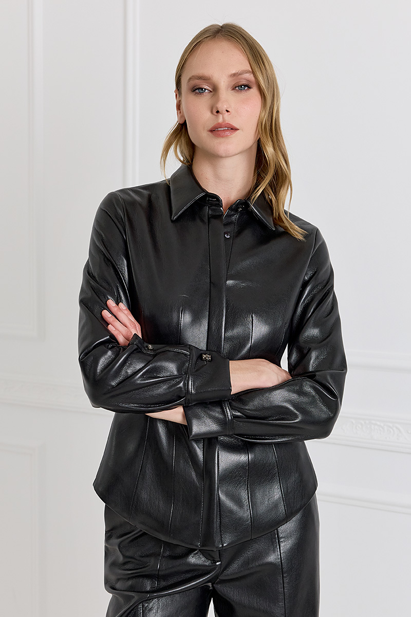 Faux-leather Shirt