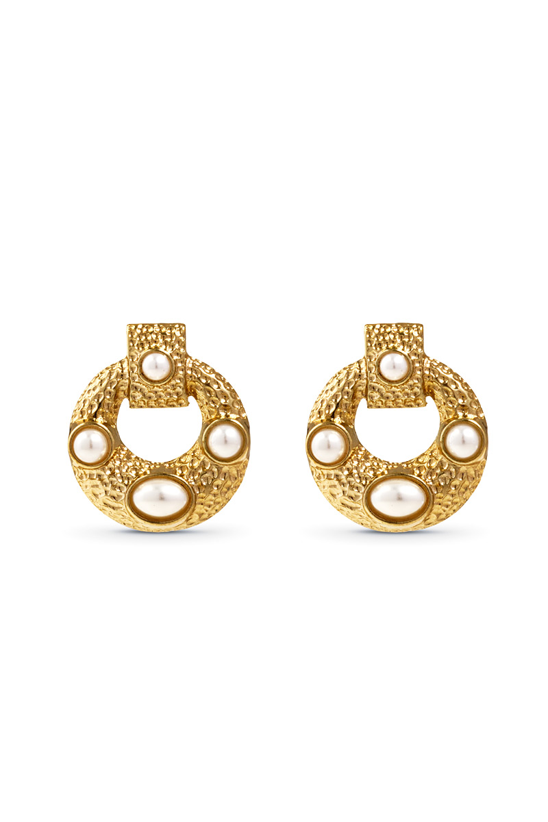 METAL PEARL EARRINGS