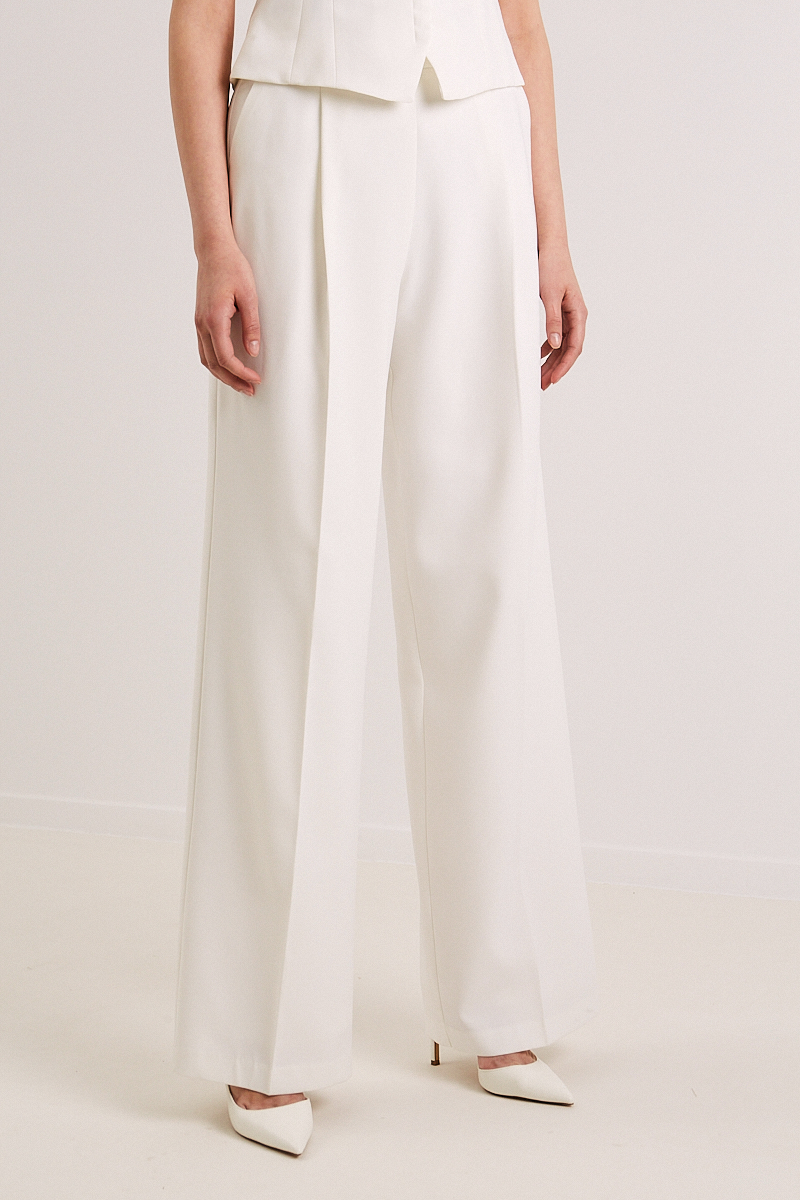 BELTED WIDE LEG TROUSERS