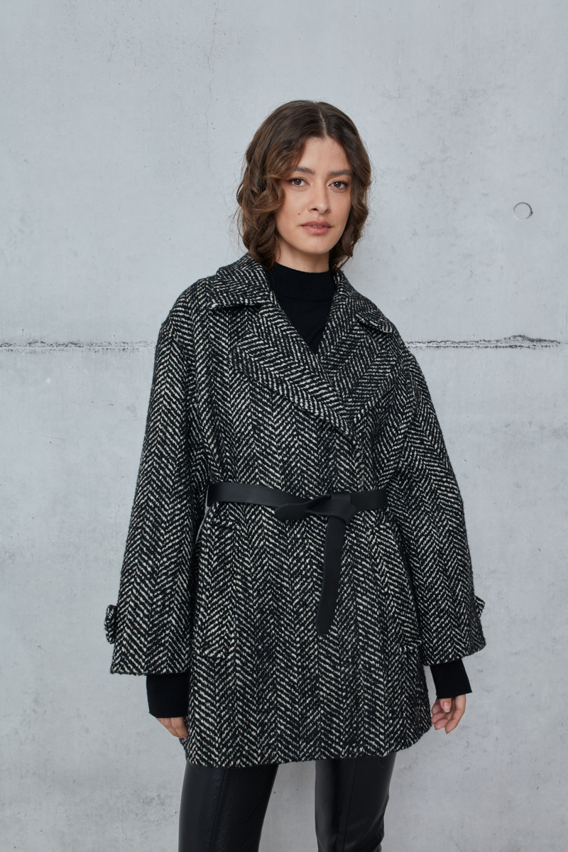 brillant herringbone jacket coat – shéller / シェリエ