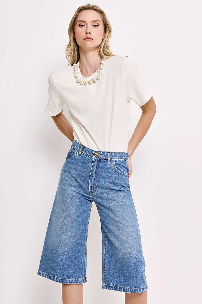 BODYSUIT WITH EMBROIDERED PEARLS