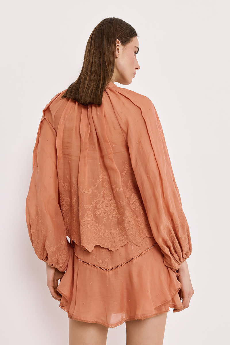 LINEN BLOUSE WITH EMBROIDERY