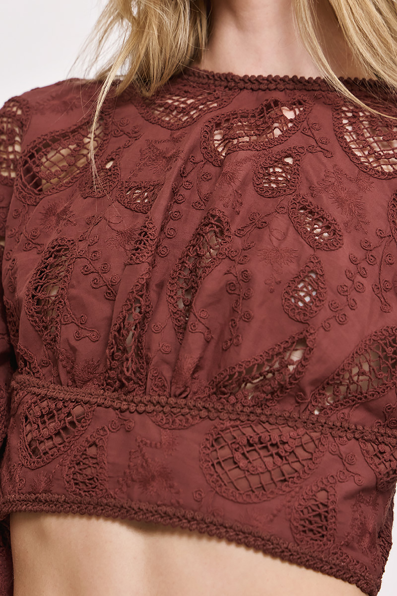 CROPPED LACE BLOUSE