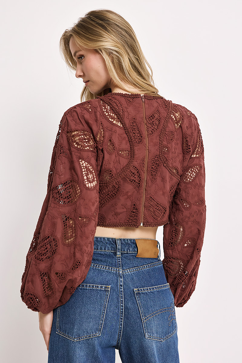 CROPPED LACE BLOUSE