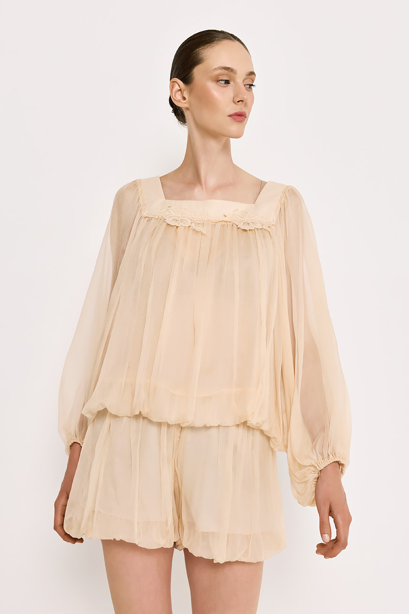 SILK BLOUSE WITH EMBROIDERY