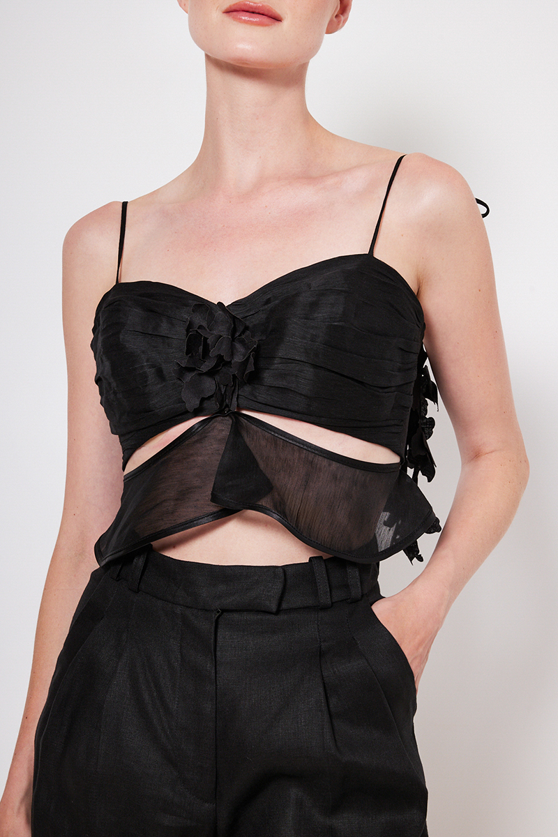 BUSTIER WITH FLOWER