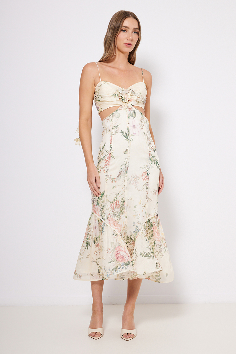 MIDI DRESS WITH CUT-OUT AT THE WAIST