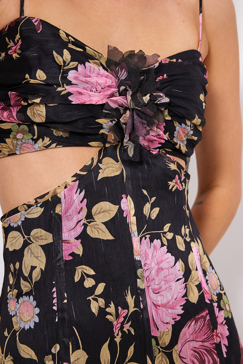 MIDI DRESS WITH CUT-OUT AT THE WAIST