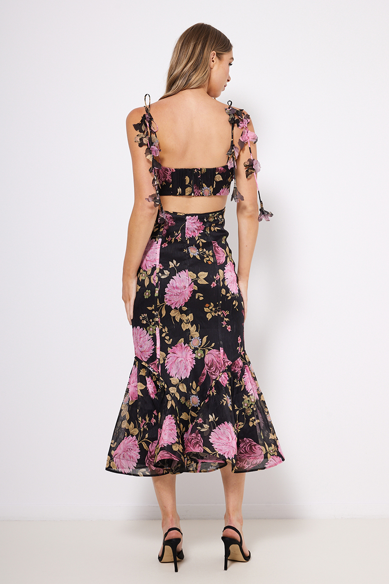 MIDI DRESS WITH CUT-OUT AT THE WAIST