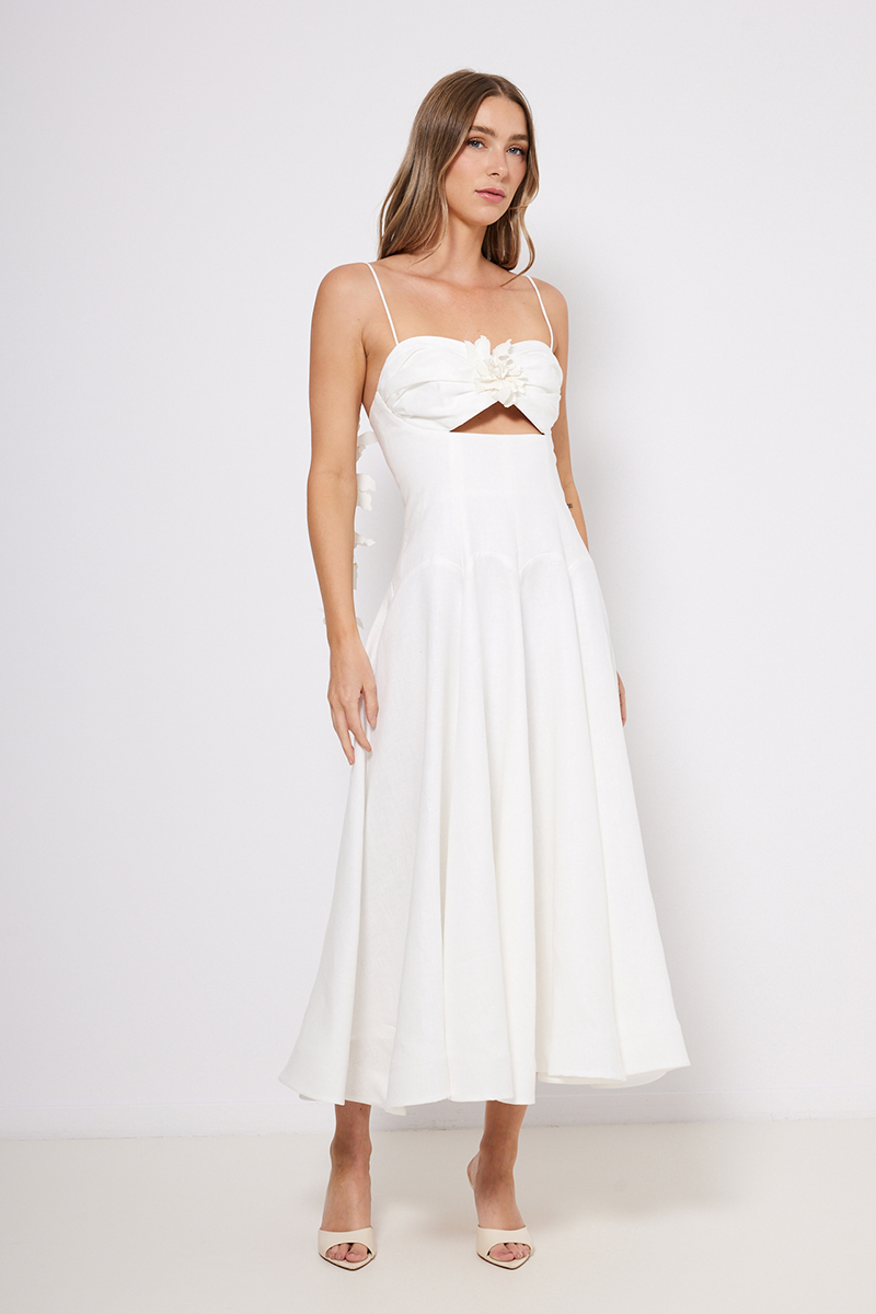 LINEN MIDI DRESS