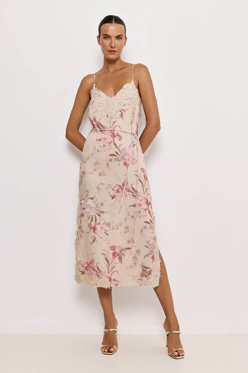 MIDI DRESS WITH LACE DETAIL