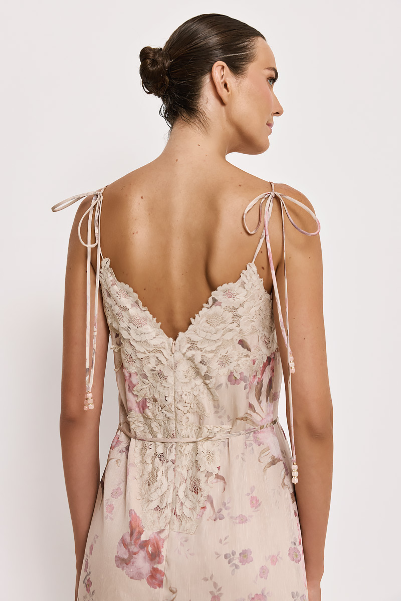 MIDI DRESS WITH LACE DETAIL
