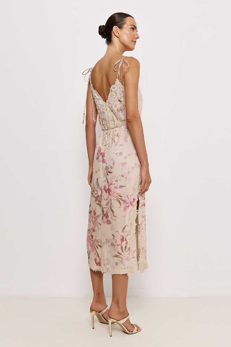 MIDI DRESS WITH LACE DETAIL