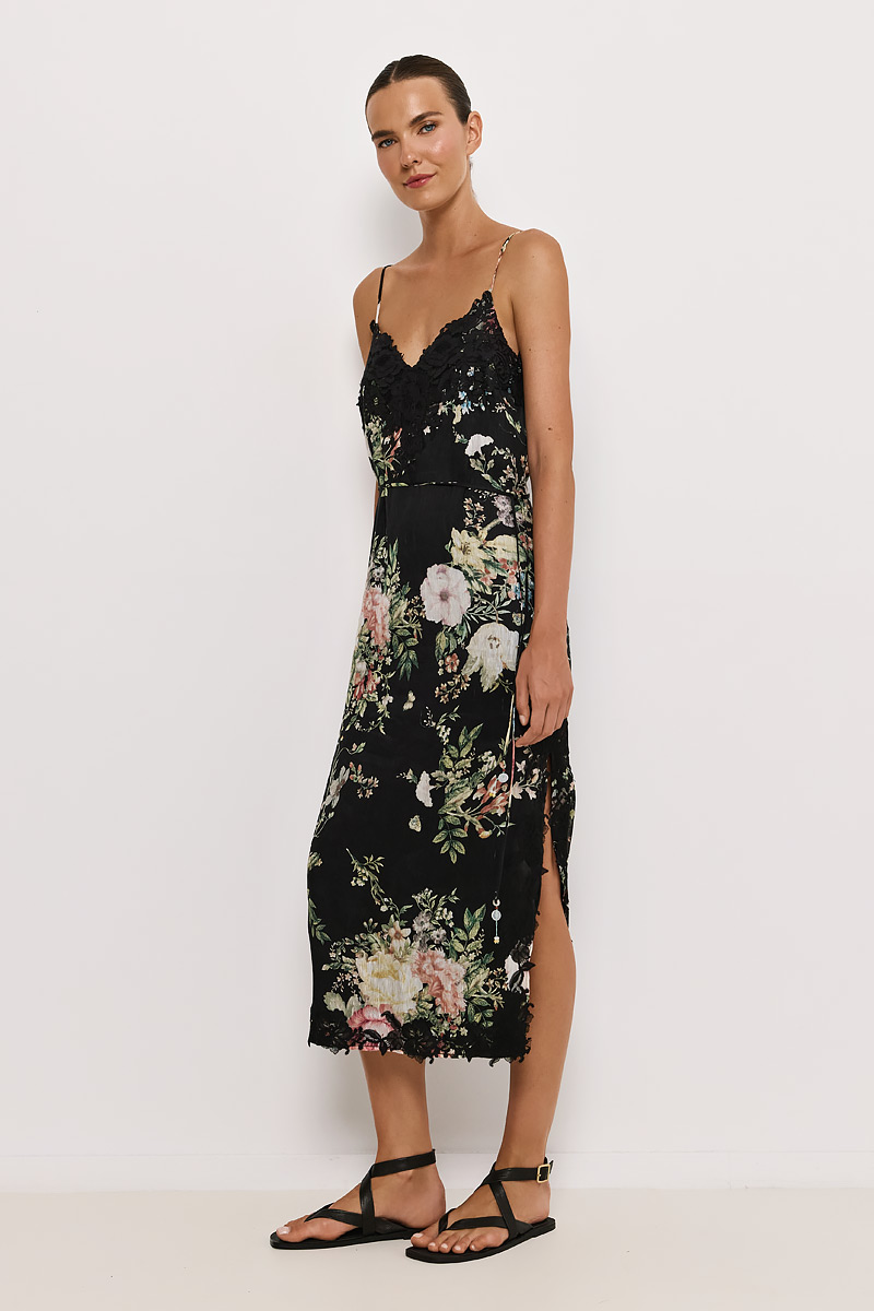 MIDI DRESS WITH LACE DETAIL