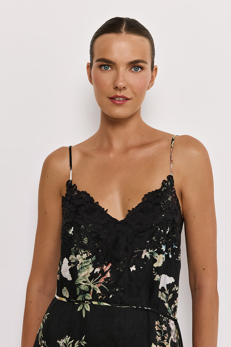 MIDI DRESS WITH LACE DETAIL