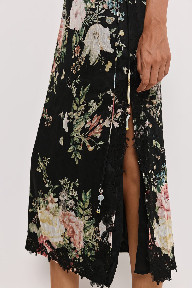 MIDI DRESS WITH LACE DETAIL