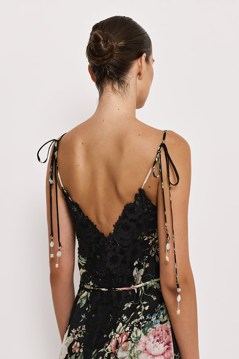 MIDI DRESS WITH LACE DETAIL