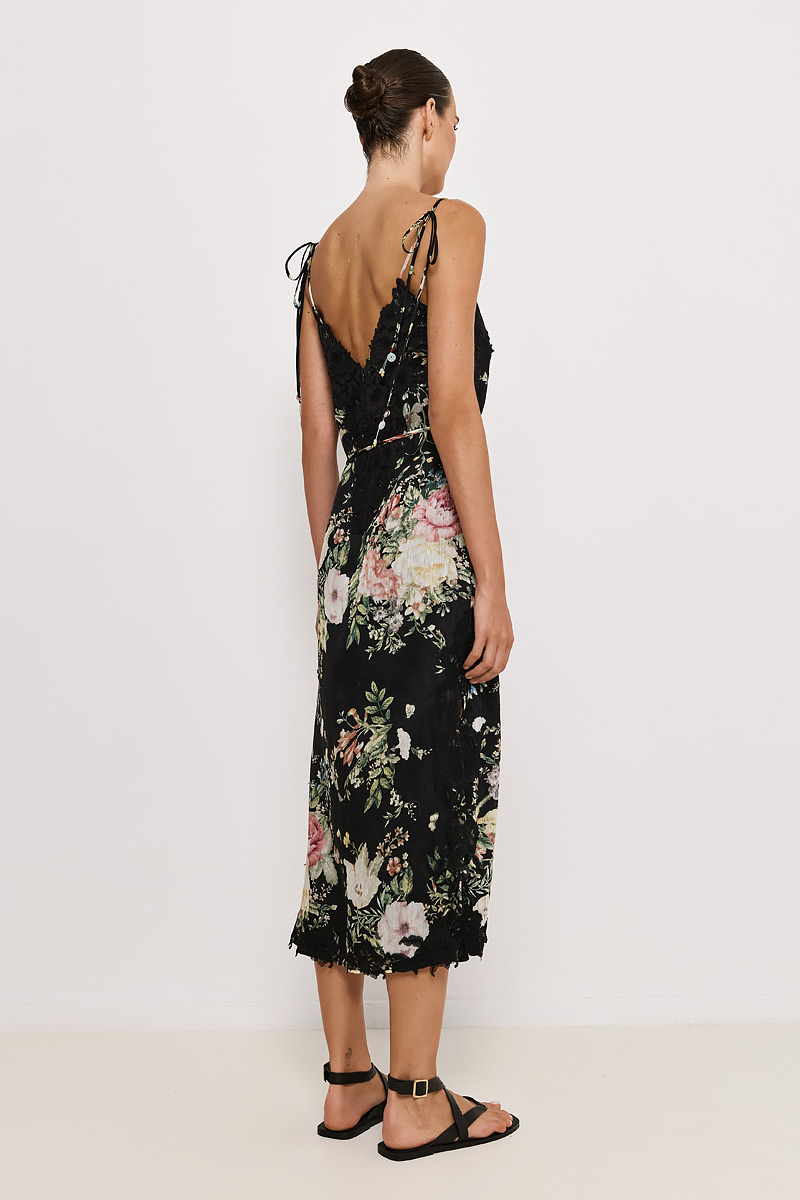 MIDI DRESS WITH LACE DETAIL