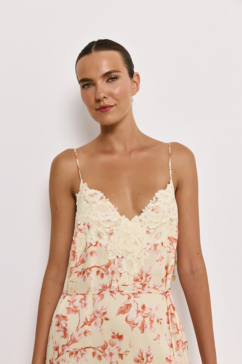 MIDI DRESS WITH LACE DETAIL