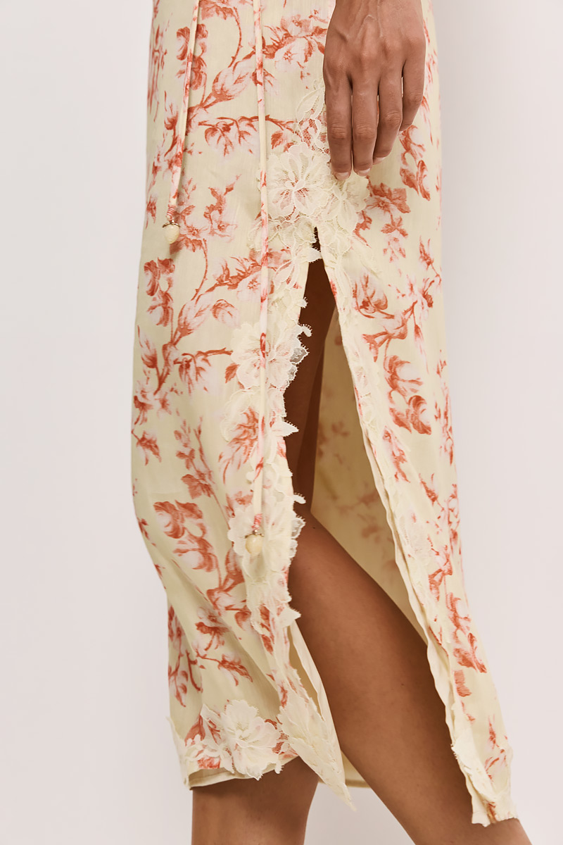 MIDI DRESS WITH LACE DETAIL