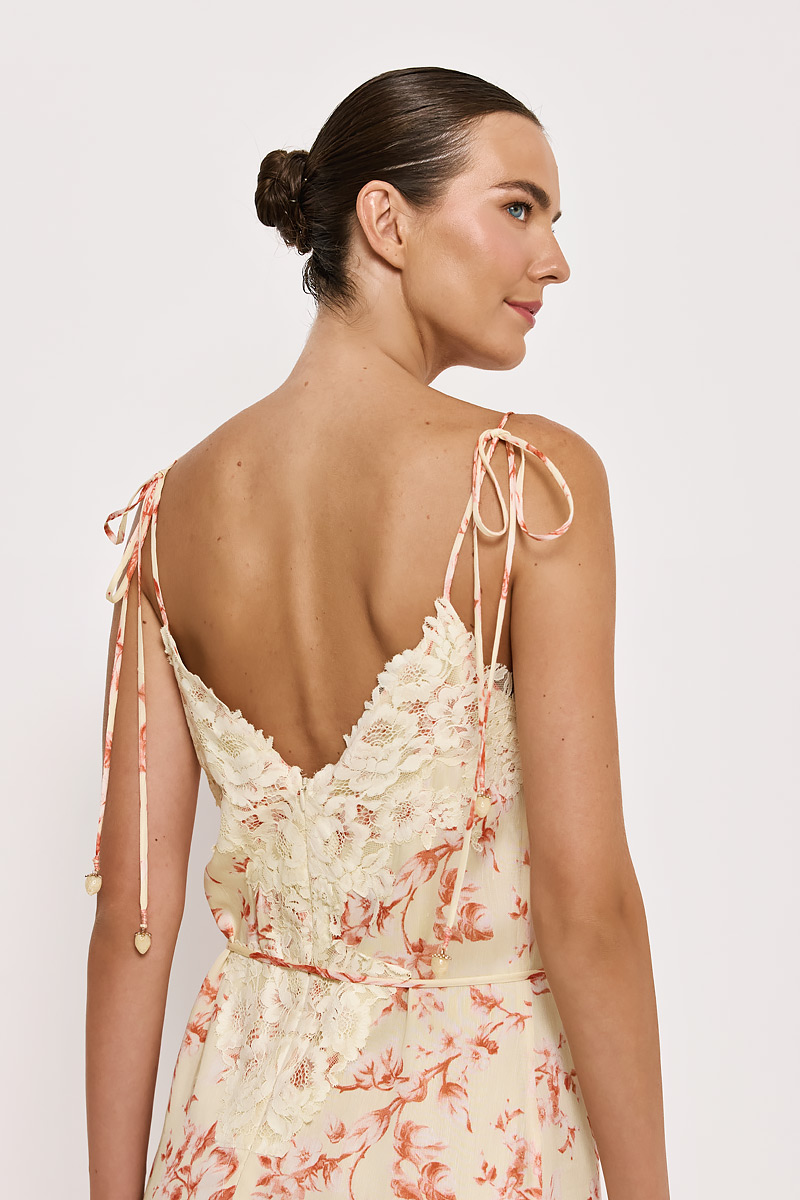 MIDI DRESS WITH LACE DETAIL