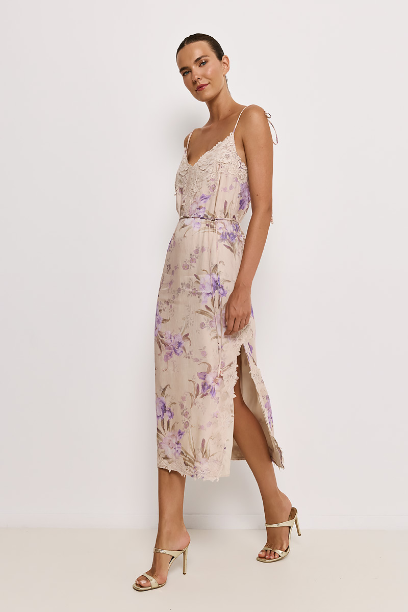 MIDI DRESS WITH LACE DETAIL