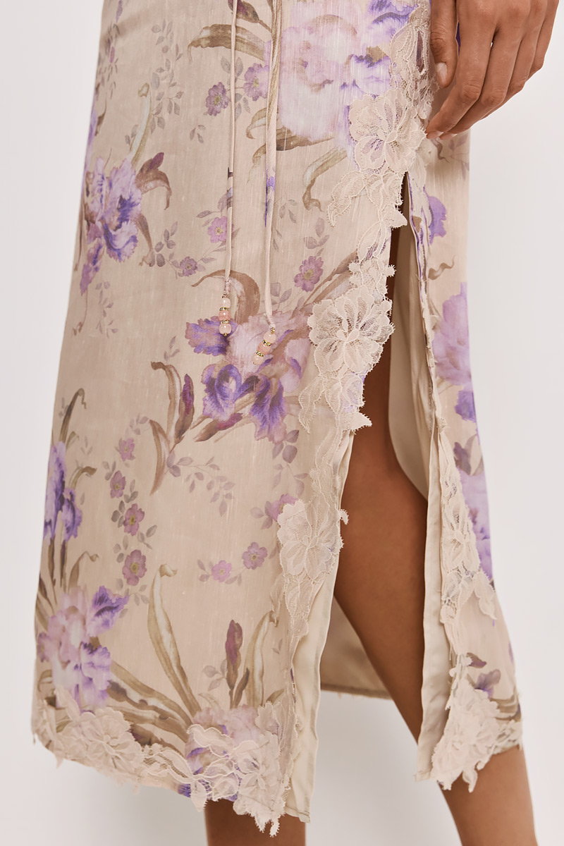 MIDI DRESS WITH LACE DETAIL