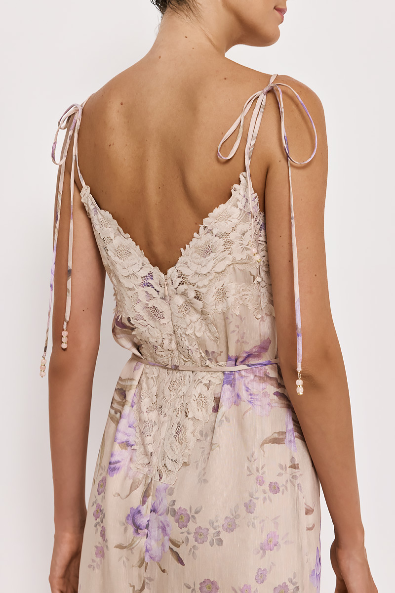 MIDI DRESS WITH LACE DETAIL