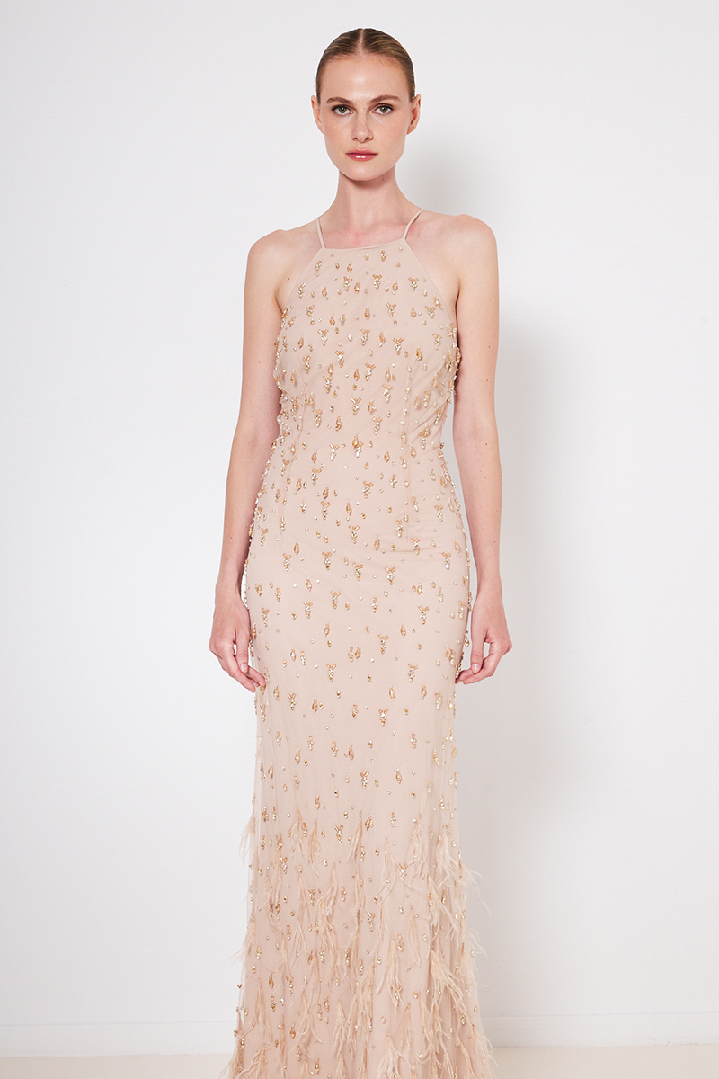 MAXI DRESS WITH CRYSTALS