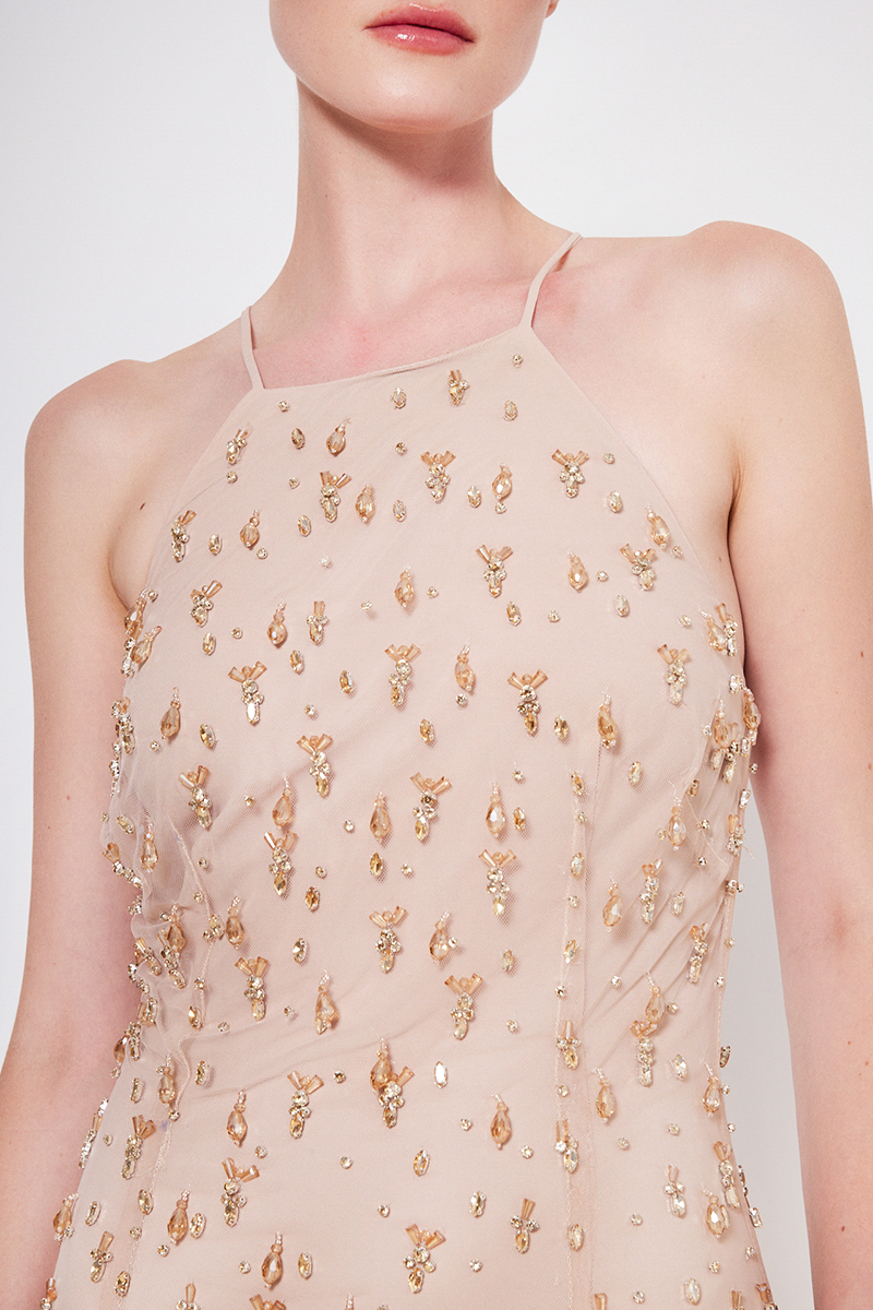 MAXI DRESS WITH CRYSTALS