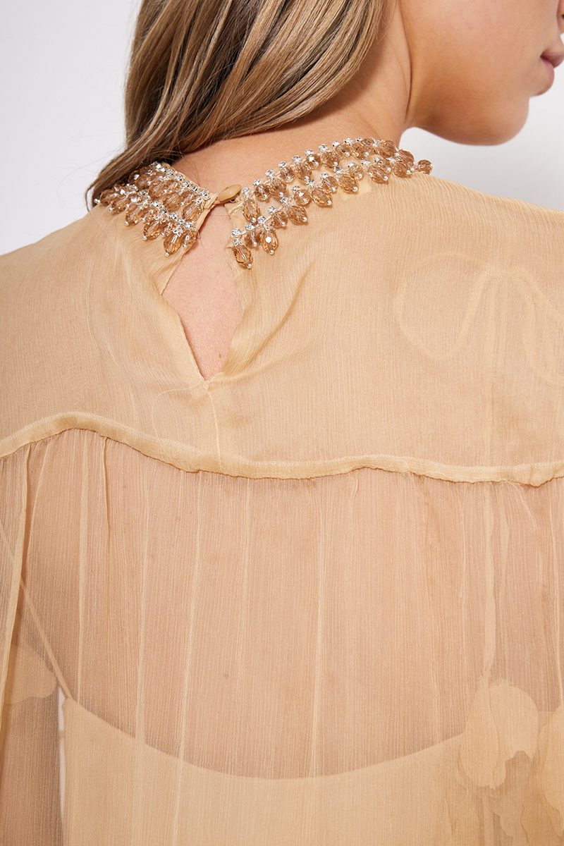 MINI SILK DRESS WITH DETACHABLE CAPE