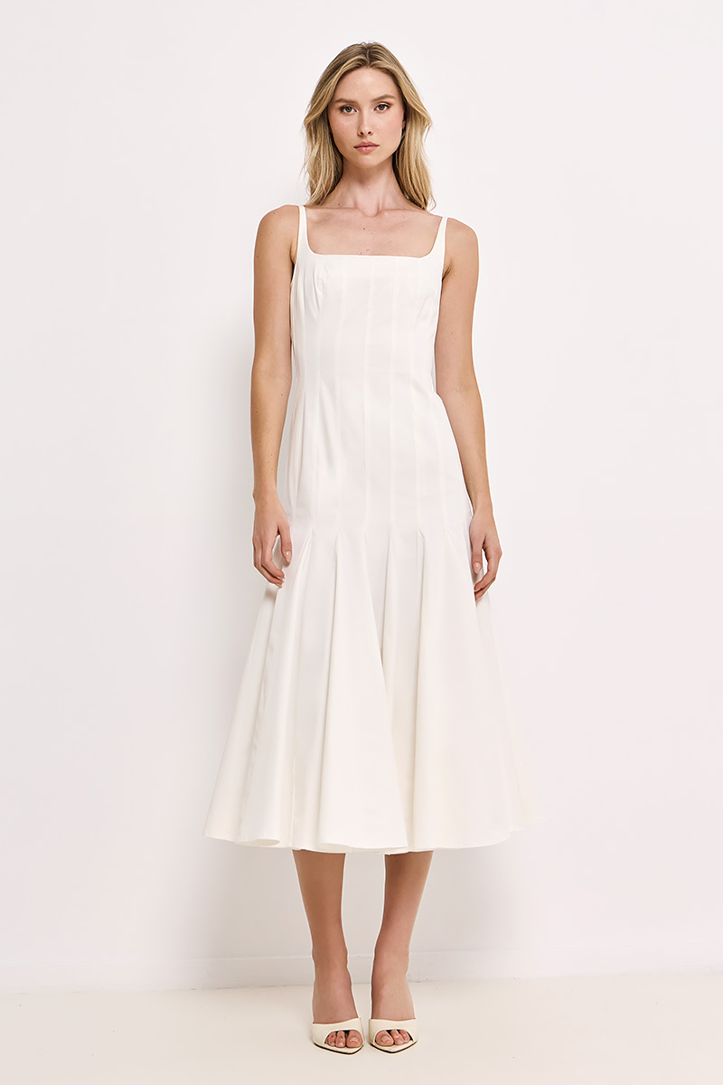 MIDI DRESS WITH SQUARE NECKLINE
