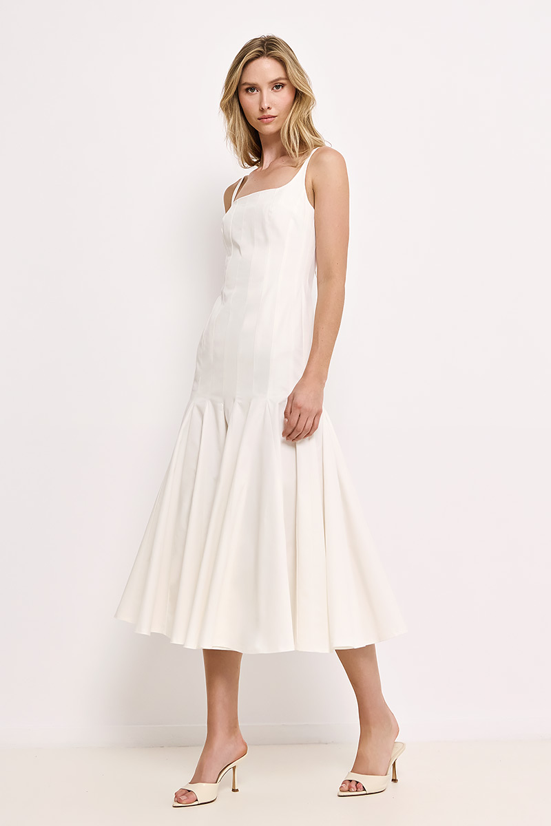 MIDI DRESS WITH SQUARE NECKLINE