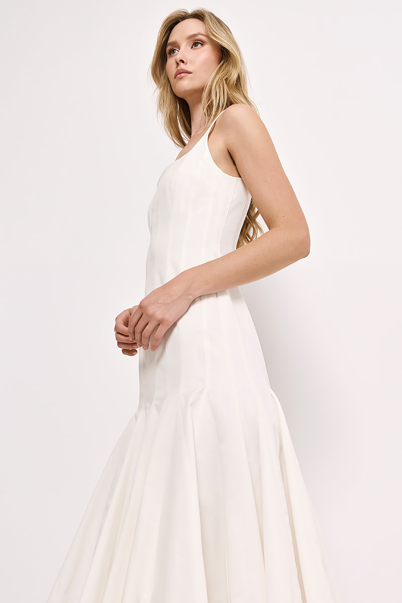 MIDI DRESS WITH SQUARE NECKLINE