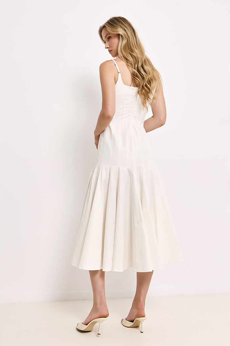MIDI DRESS WITH SQUARE NECKLINE