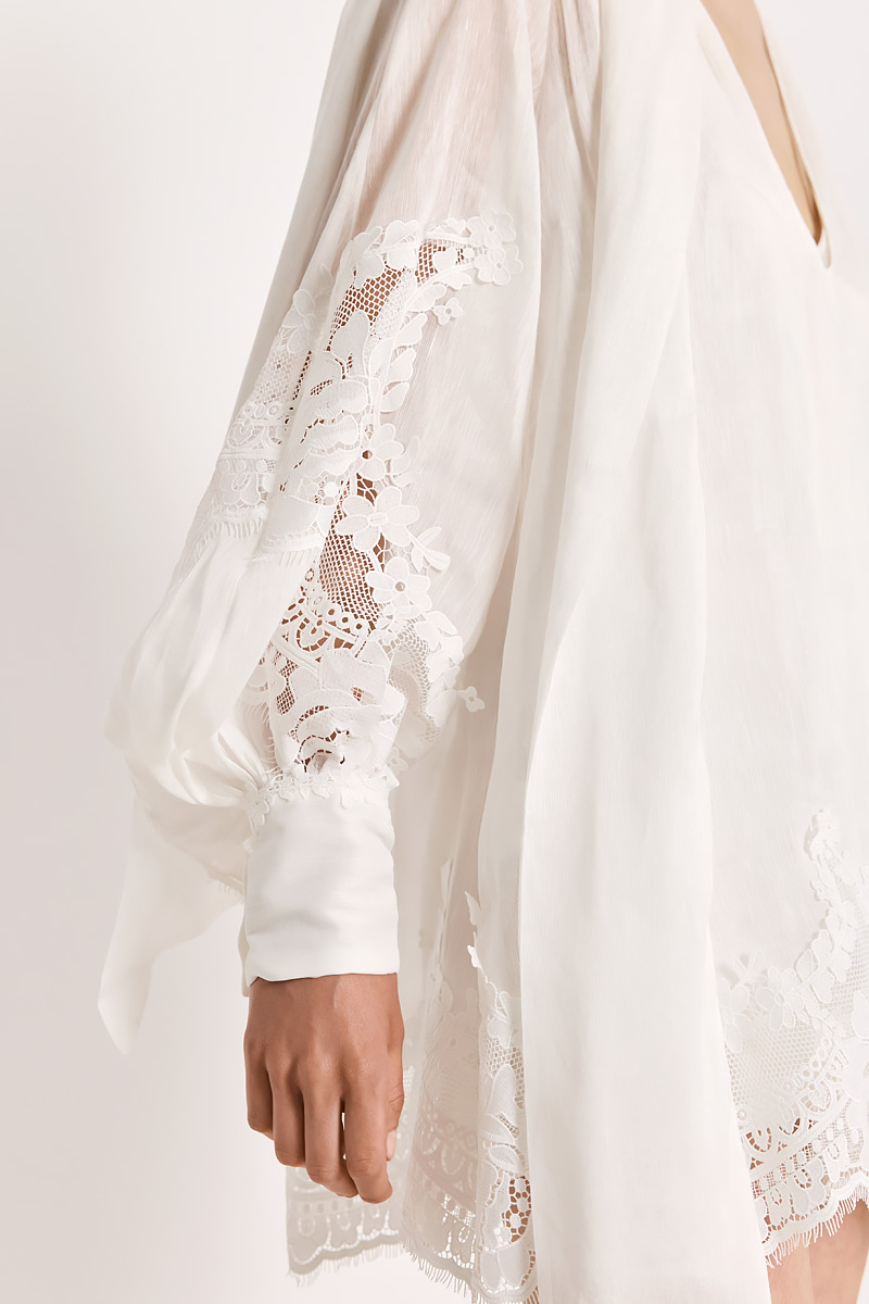 MINI DRESS WITH LACE TRIM