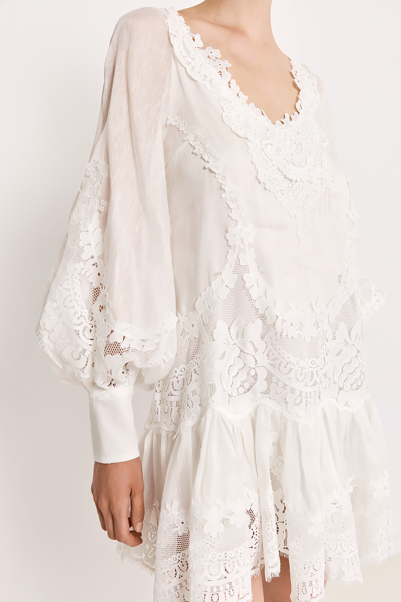 MINI DRESS WITH OPEN BACK AND EMBROIDERY
