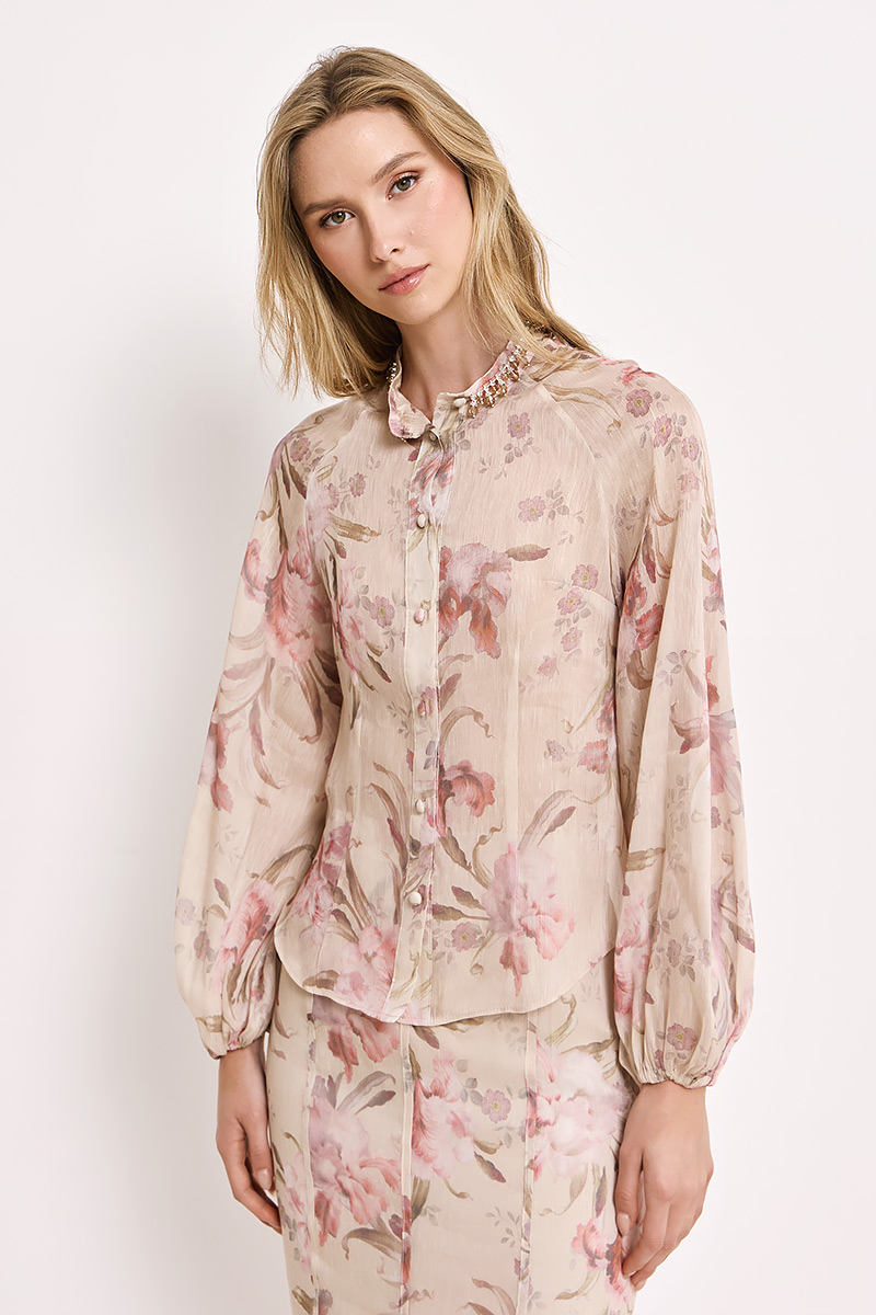 SHIRT WITH EMBROIDERED CRYSTALS
