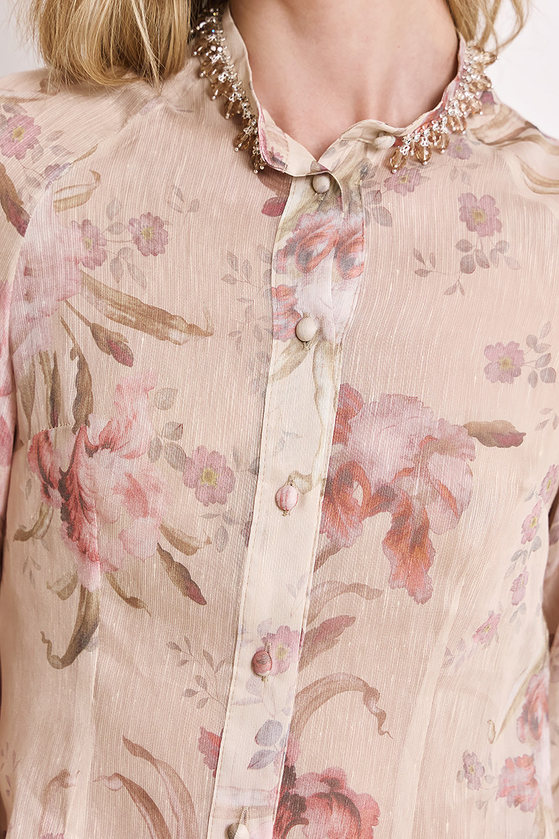 SHIRT WITH EMBROIDERED CRYSTALS
