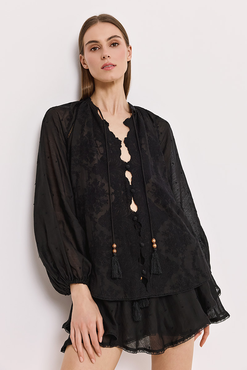 LINEN SHIRT WITH EMBROIDERY