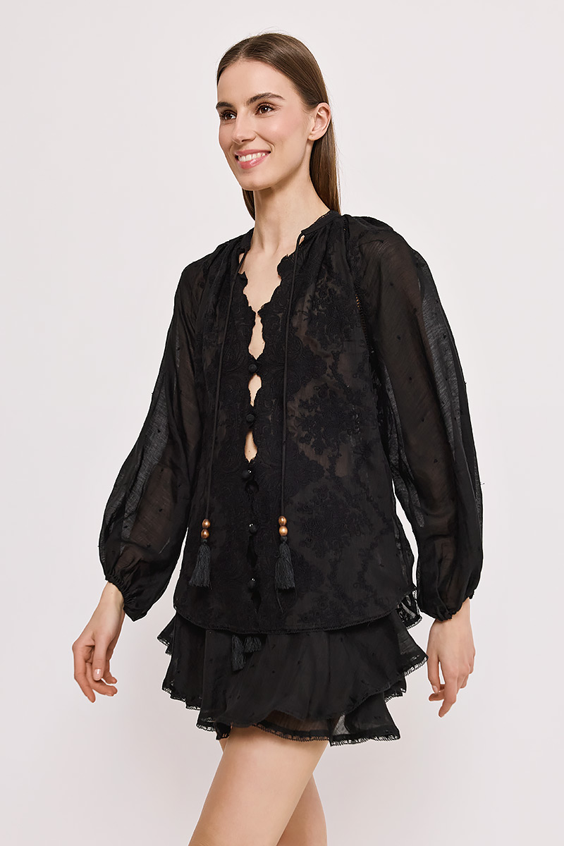 LINEN SHIRT WITH EMBROIDERY