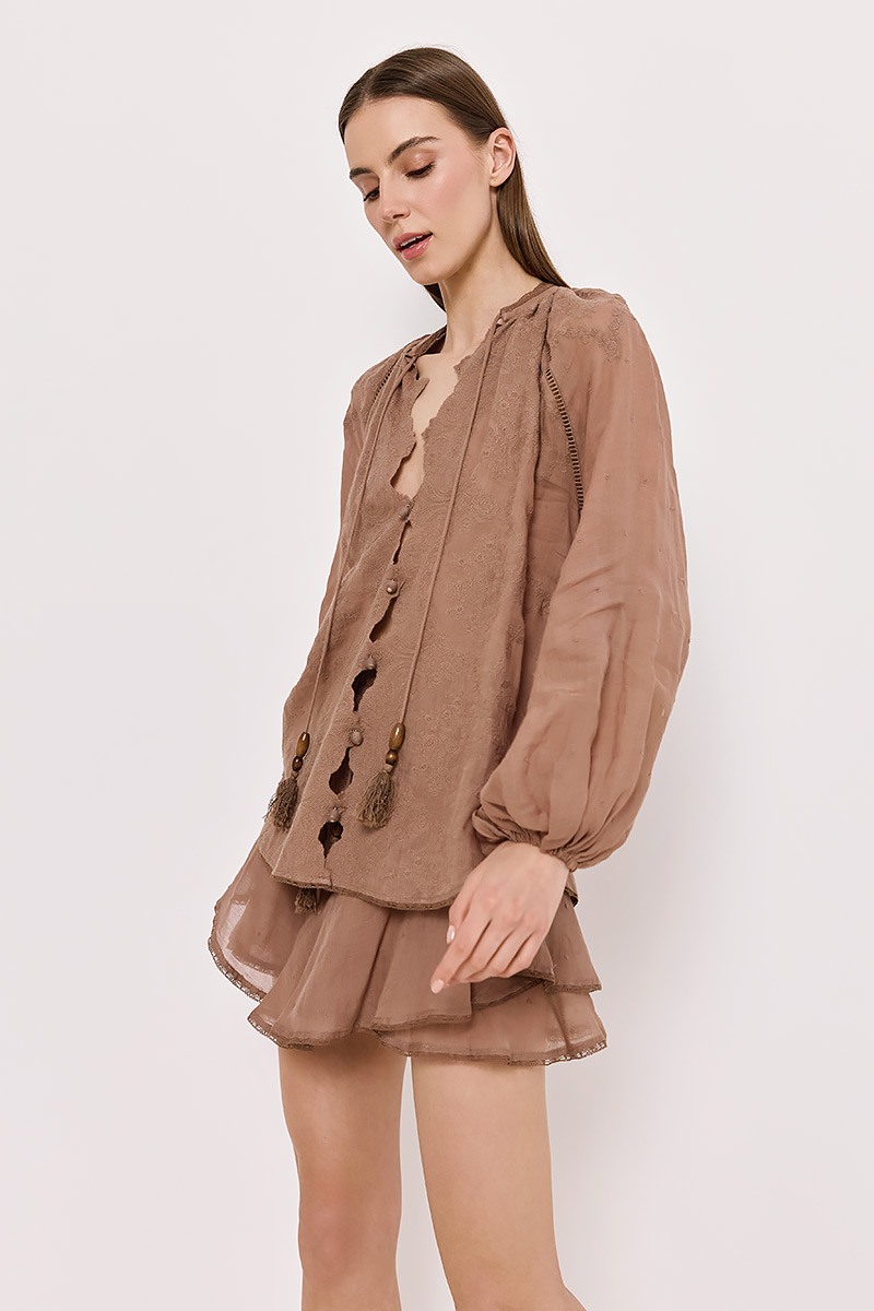LINEN SHIRT WITH EMBROIDERY