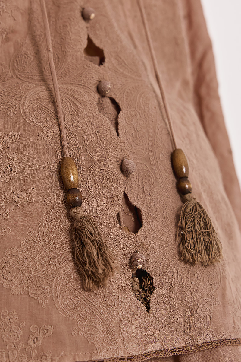 LINEN SHIRT WITH EMBROIDERY
