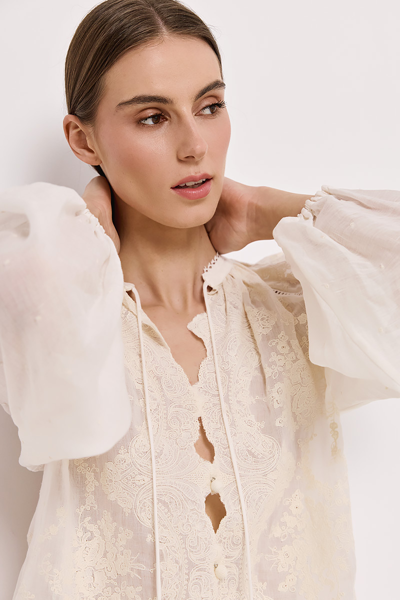 LINEN SHIRT WITH EMBROIDERY