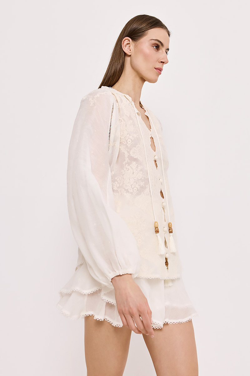 LINEN SHIRT WITH EMBROIDERY