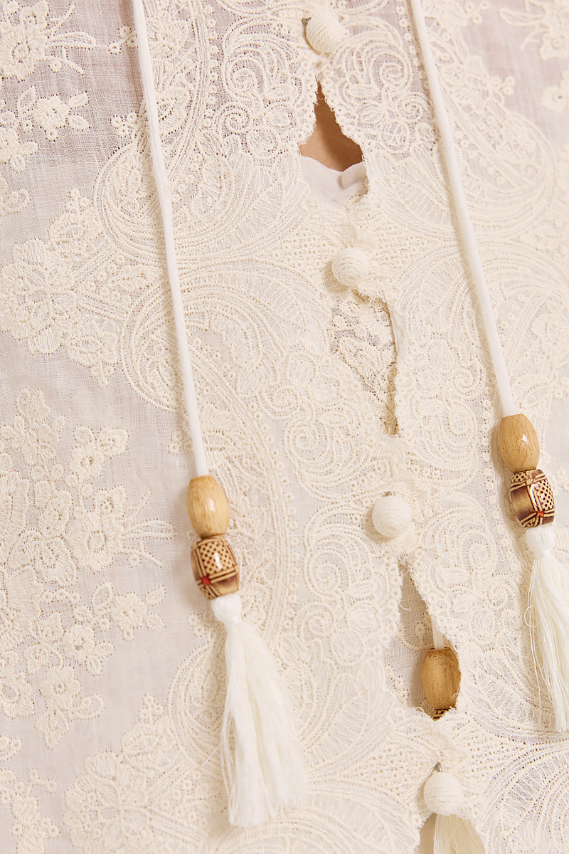 LINEN SHIRT WITH EMBROIDERY