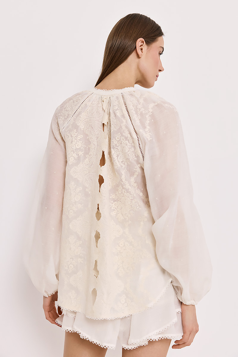 LINEN SHIRT WITH EMBROIDERY