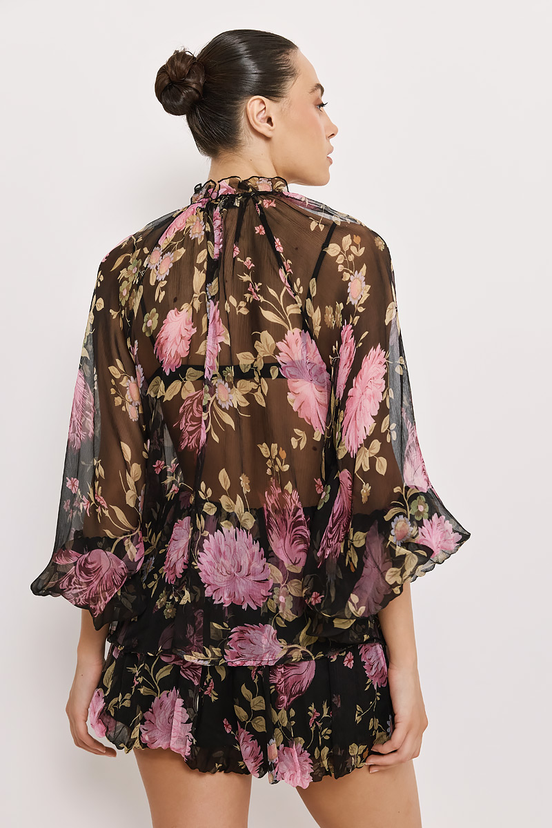 SHIRT WITH TIE-NECK DETAIL