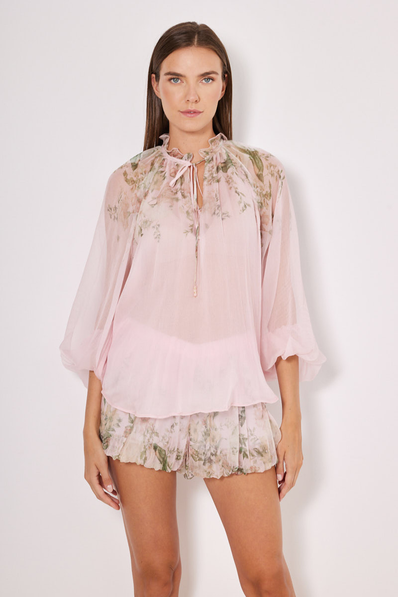 SHIRT WITH TIE-NECK DETAIL